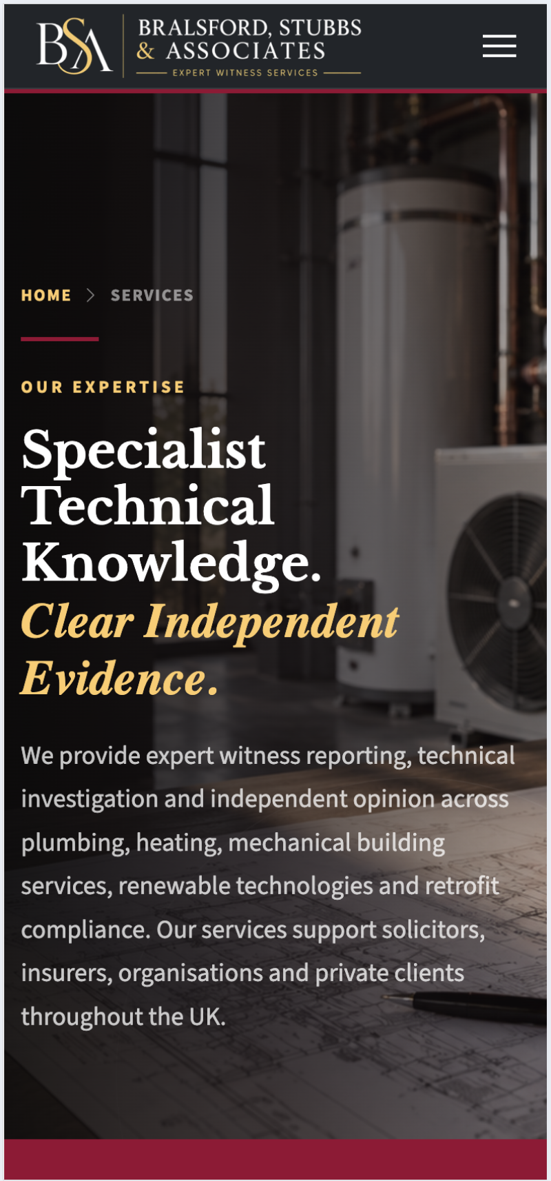 Bralsford, Stubbs & Associates Website Redesign mobile website