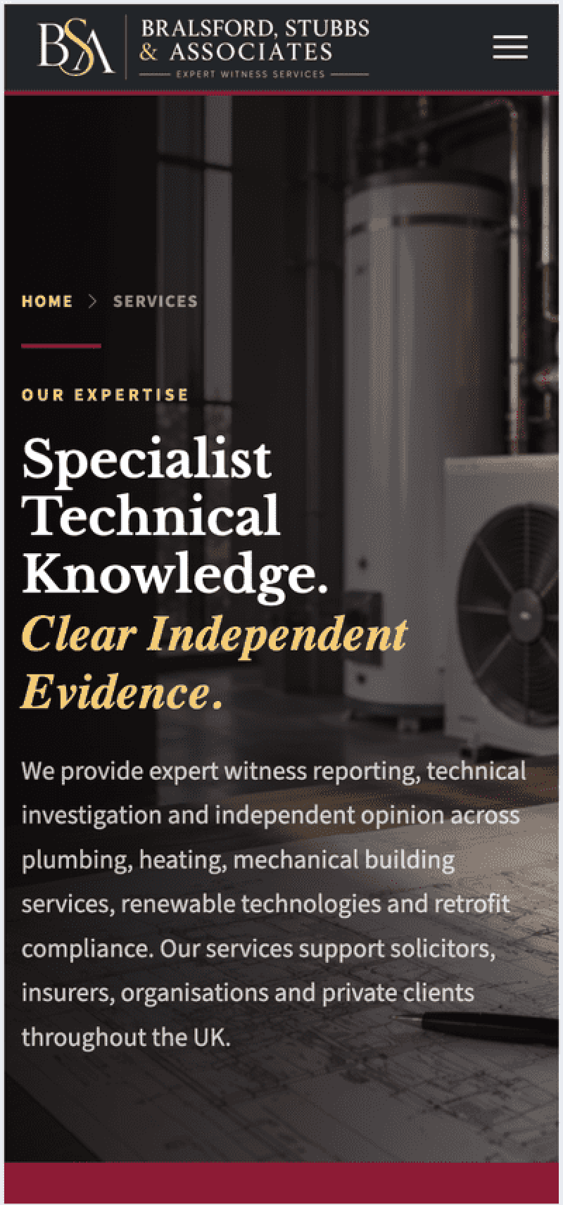 Bralsford, Stubbs & Associates Website Redesign mobile website